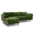 Sven Green Fabric Left Sectional Sofa